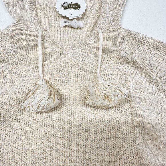 Mudpie Girls Lurex Knit Poncho Hooded Sweater NWT Girls 2T - 3T - Picture 5 of 7